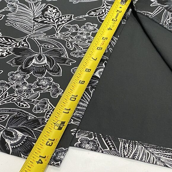 J Jill Wearever Midi Skirt Smooth Fit Black Gray Floral Size Small Stretchy - Picture 5 of 8